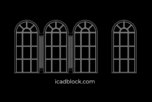 Arched Window in AutoCAD , elevation