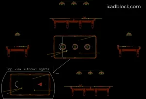 Billiard Table with lights DWG