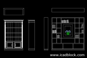 bookshelf cad block for autocad
