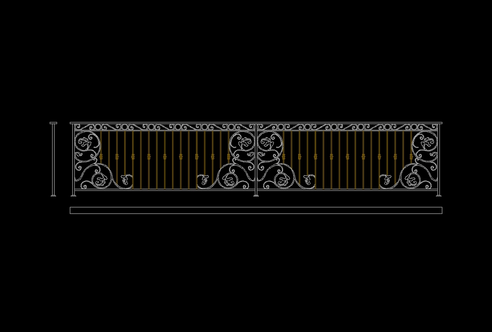 Barandilla clásica en AutoCAD