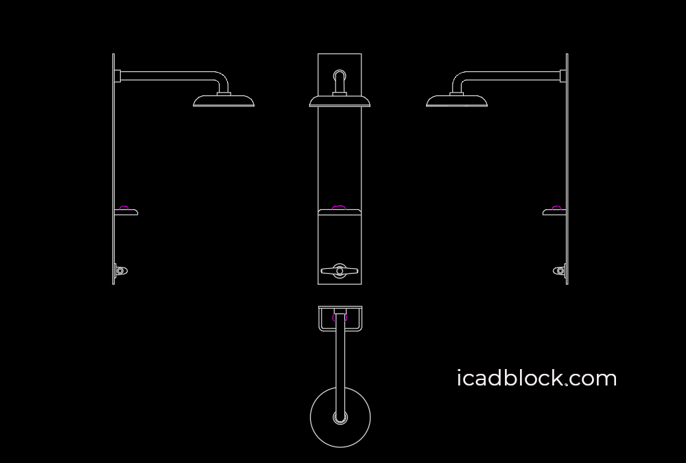 Fixed shower in AutoCAD