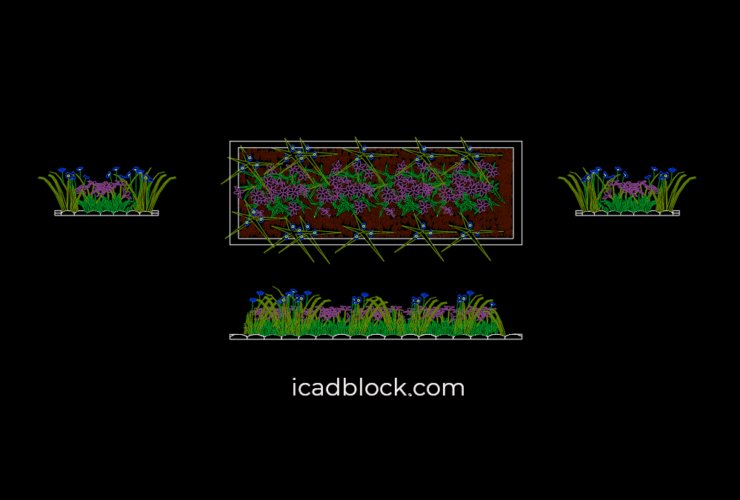 Flower Bed CAD Block collection in DWG iCADBLOCK