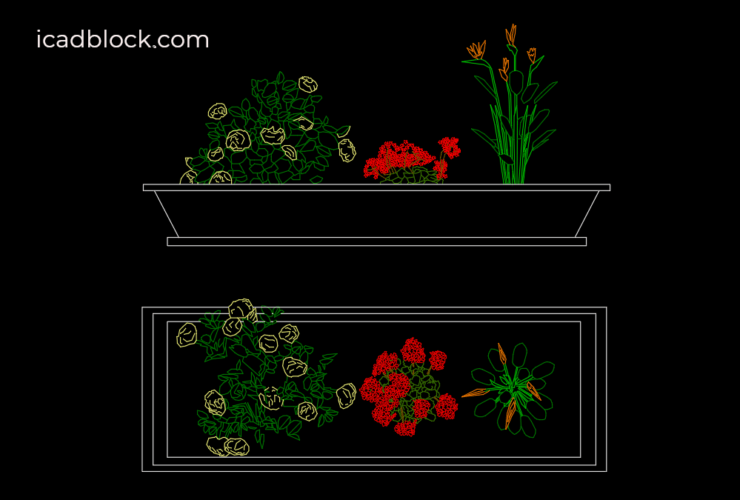 Flower Bed CAD Block collection in DWG - iCADBLOCK