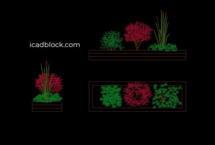 Free Flower Bed CAD Block