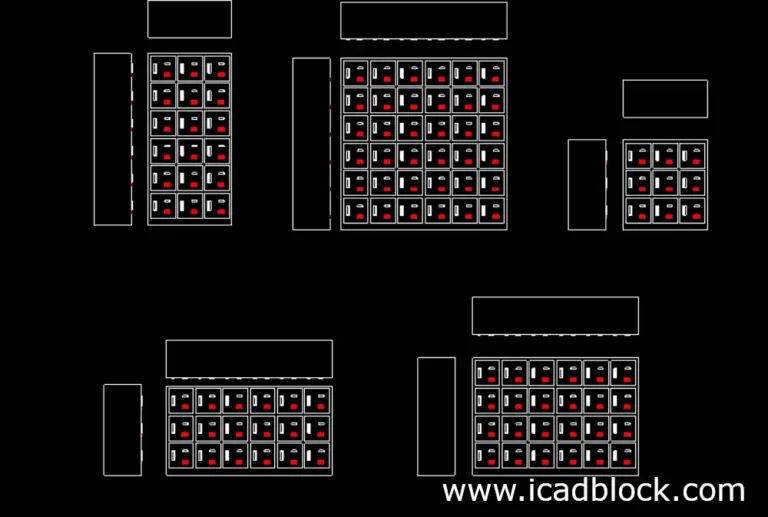 free lockers dwg cad block download