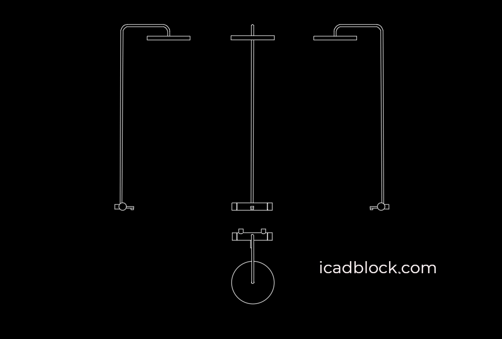 Free bathroom shower CAD Block