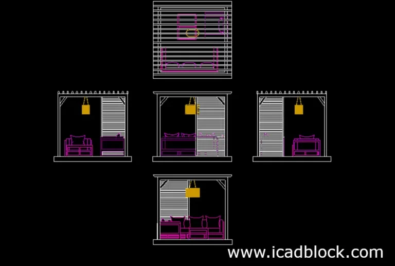 furnished pergola cad block in dwg format