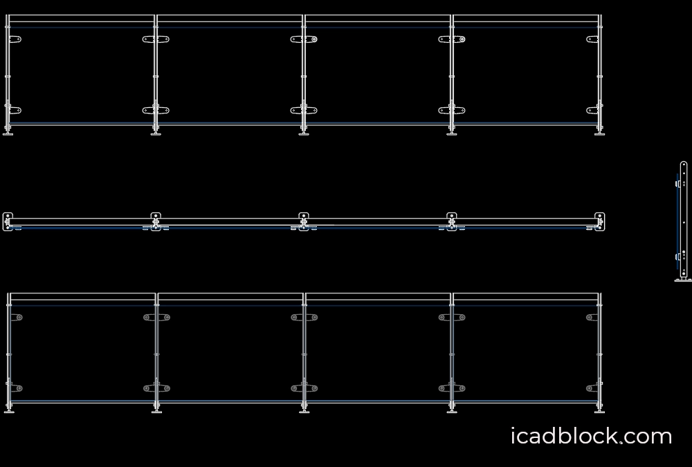 Glass railing CAD Block