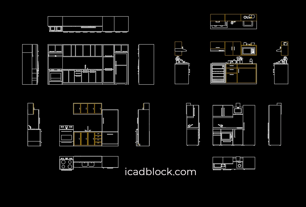 Kitchenette Cad Block Collection In
