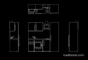 Kitchenette in AutoCAD , plan and elevation view