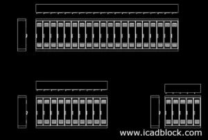 lockers 2d model cad block for autocad