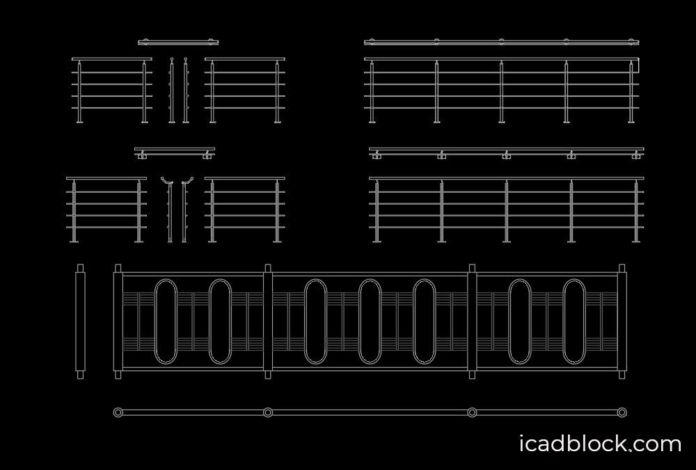 Modern railings AutoCAD