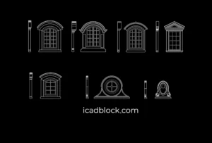 Roman Window CAD Block