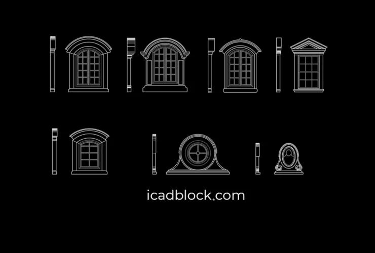 Roman Window CAD Block
