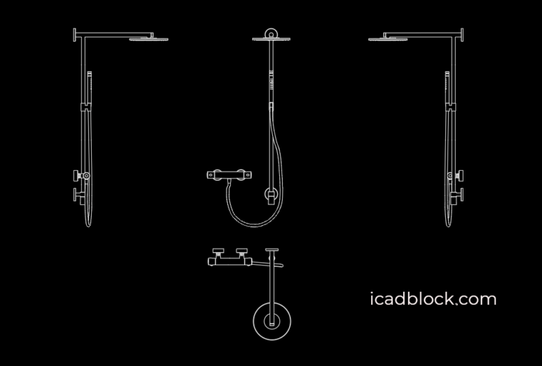 Shower CAD Block collection in DWG iCADBLOCK