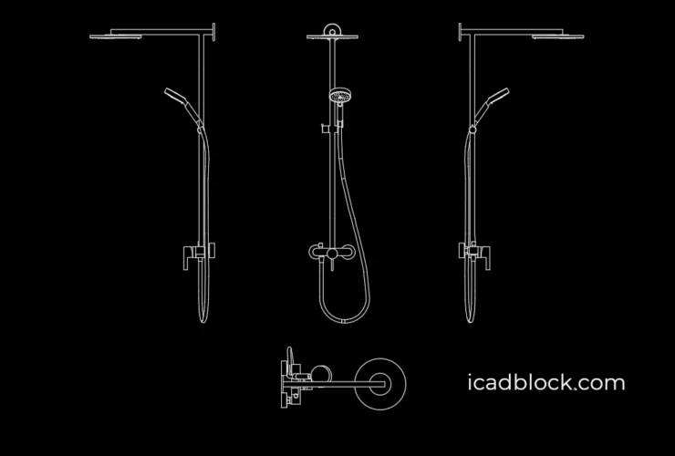 Shower CAD Block collection in DWG iCADBLOCK