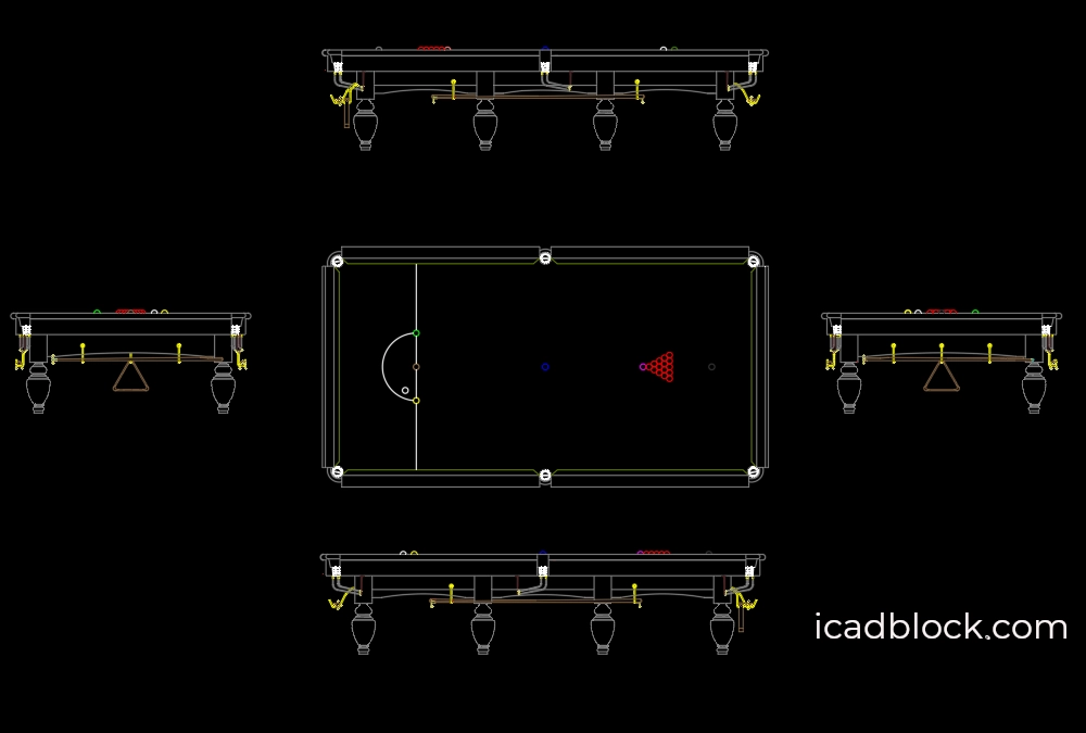 Snooker table CAD Block