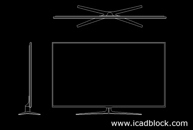 television CAD Block for autocad