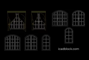 Ventana con cortina DWG