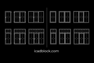 Bloque CAD de parrilla de ventana