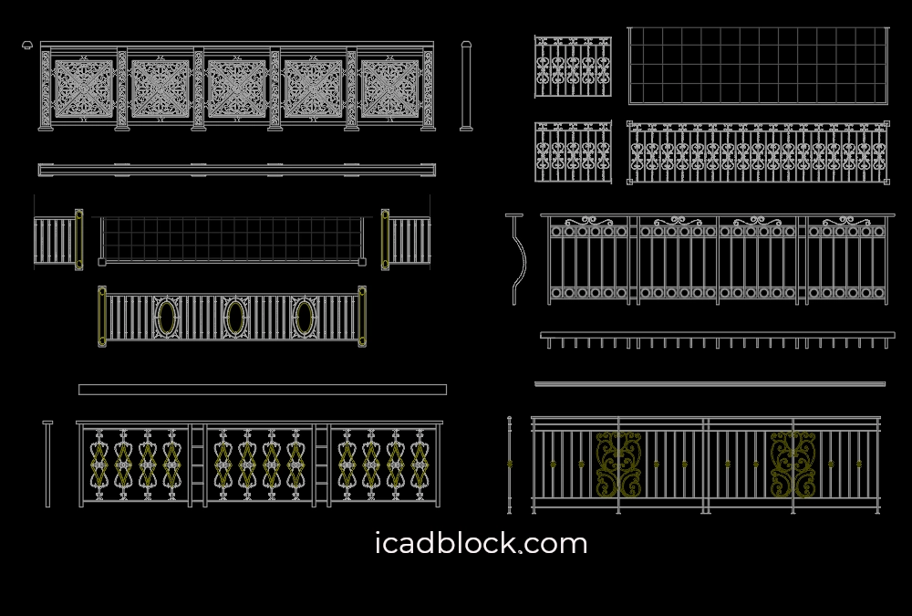 Wrought iron railing DWG