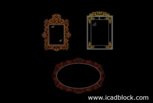 Descarga del bloque CAD DWG de espejo clásico