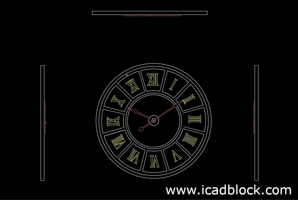 Clock DWG model for autocad - 2d model