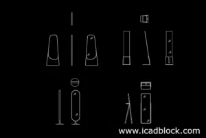 Bloque CAD de espejo de piso