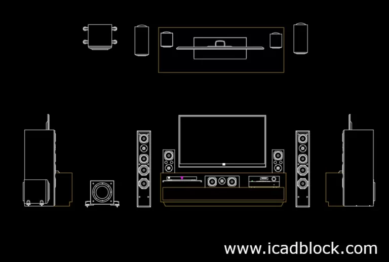 Home Cinema CAD Block for Autocad download