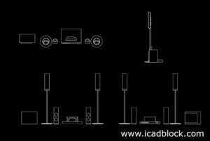 Home theater systems dwg cad block