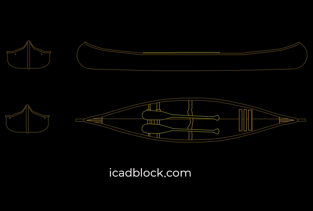 Canoe in plan and elevation