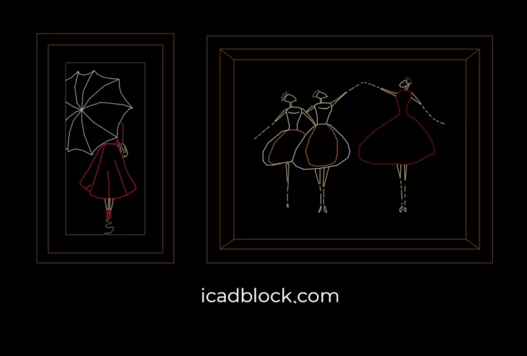 Wall art CAD Block collection, Painting frames DWG iCADBLOCK