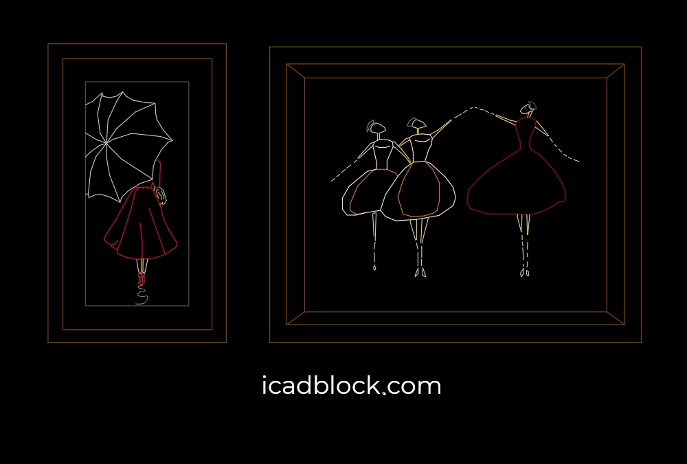 Cuadro de lienzo modelos DWG