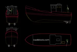 Bloque CAD de barco de pesca