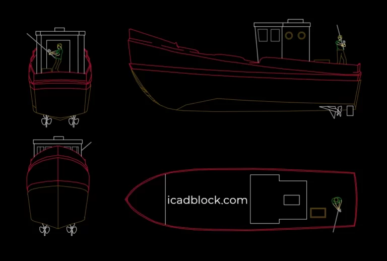 Fishing Boat CAD Block