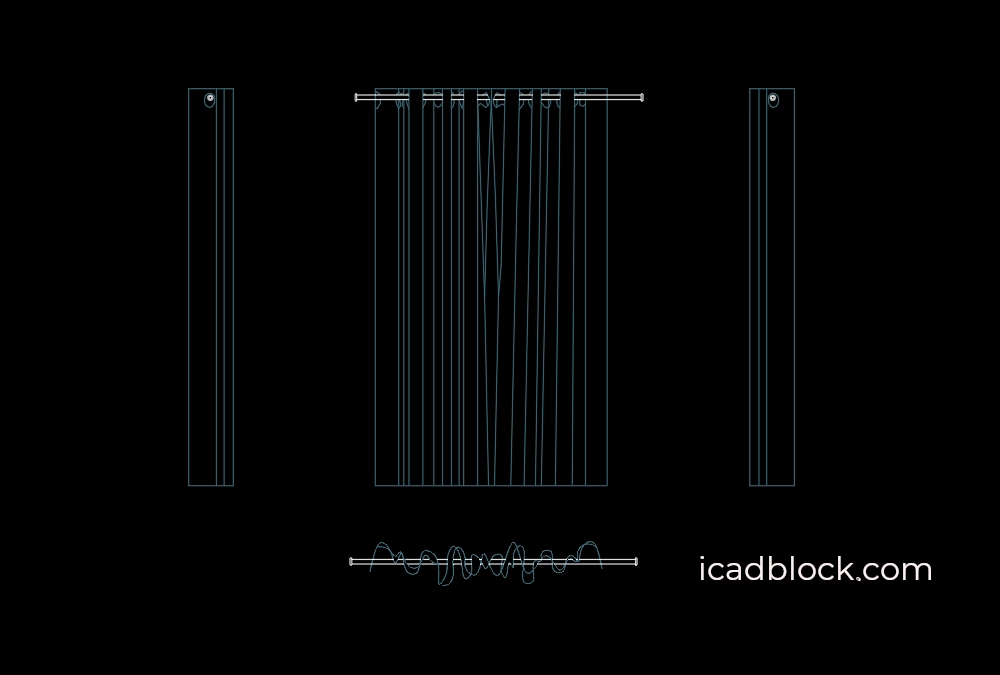 Cortina opaca con ojales AutoCAD