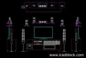 cine en casa modelo DWG 2d