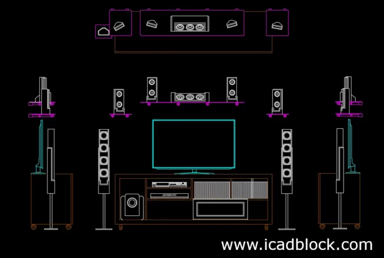 home theater dwg 2d model for autocad