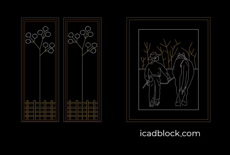 Wall art CAD Block collection, Painting frames DWG iCADBLOCK