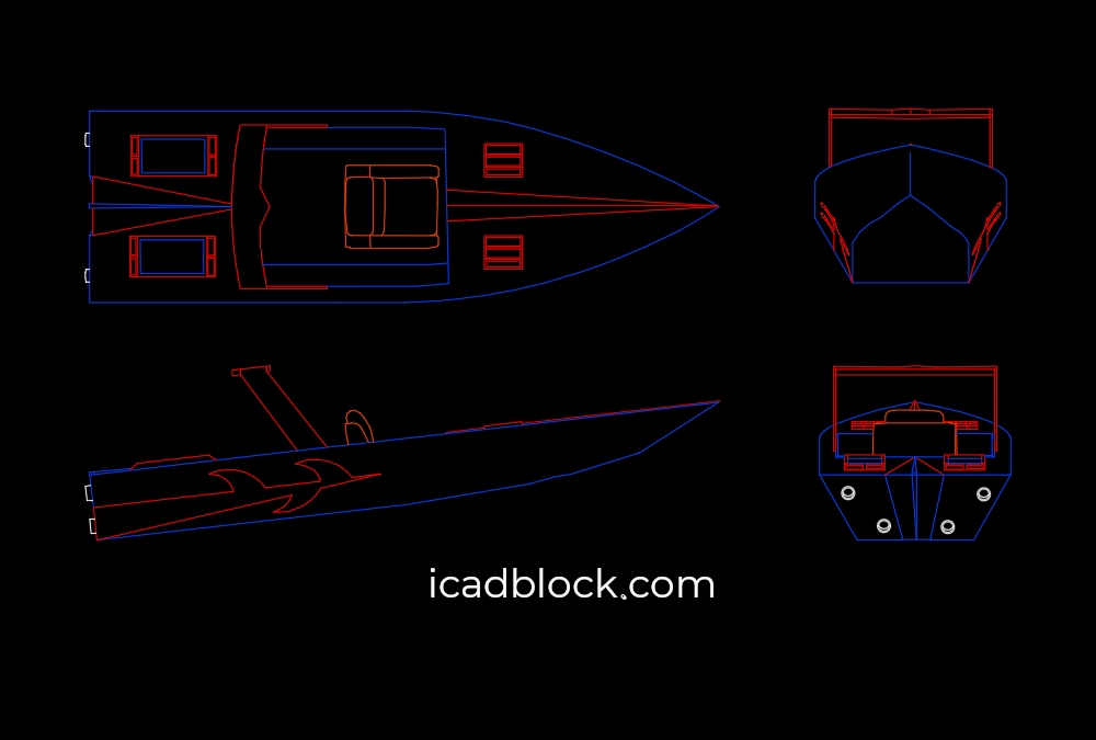 Speed boat in AutoCAD