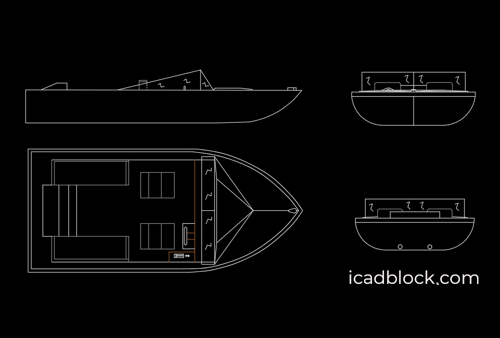 Speed Boat Elevation CAD blocks Free Download DWG File - Cadbull