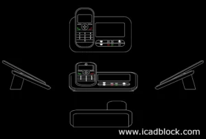 telephone cad block 2d model in dwg format