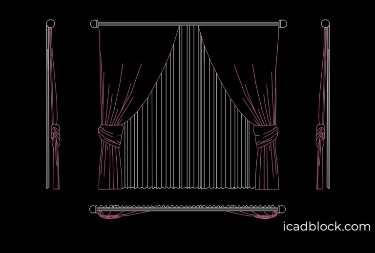 Tied curtain in plan