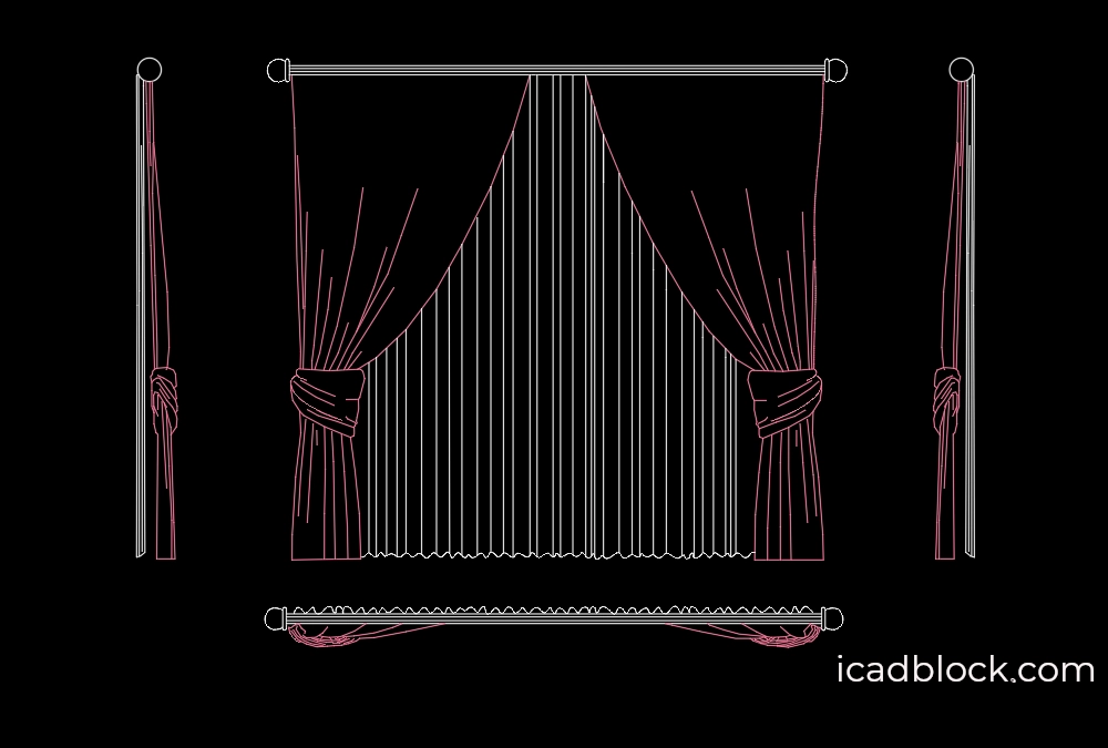 Tied curtain in plan
