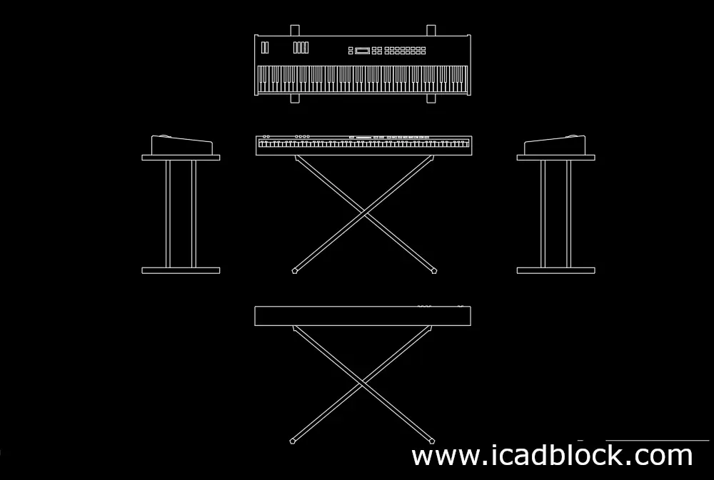 Free Electric Piano CAD Block in dwg format