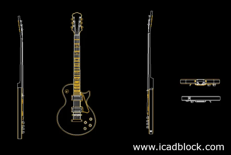 Free guitar CAD Block in DWG FORMAT