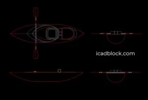 Kayak en planta y alzado