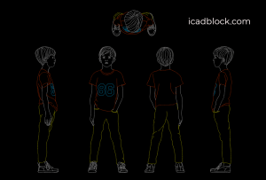 Boy standing with hand in pocket AutoCAD