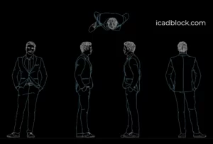 Business man standing DWG