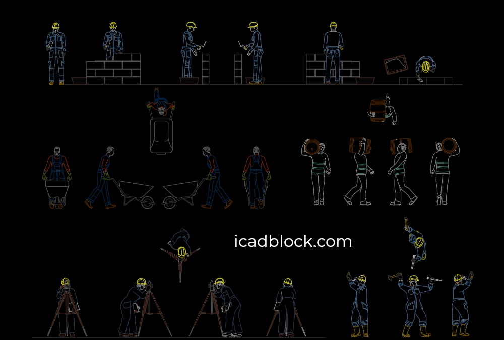 Construction worker CAD Block